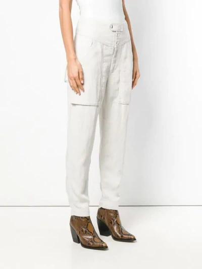 Shop Isabel Marant Étoile Tapered Panel Cropped Jeans In Neutrals