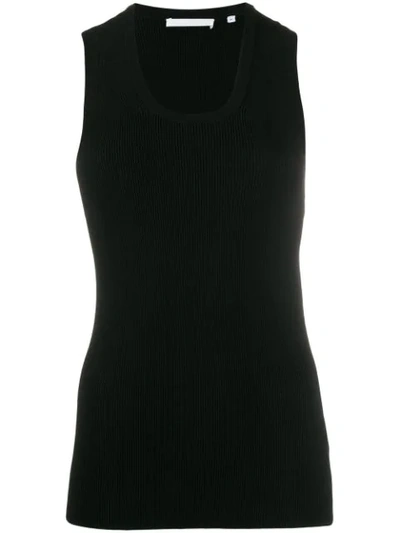 Shop Helmut Lang Ribbed Tank Top In Black