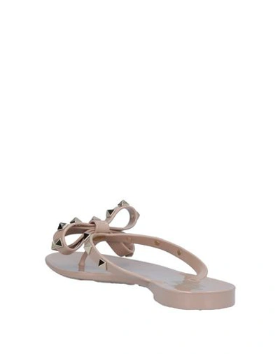Shop Valentino Garavani Woman Toe Strap Sandals Blush Size 6 Rubber In Pink