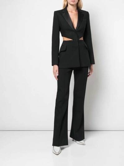 Shop Carolina Herrera Cut-out Fitted Jacket In Black