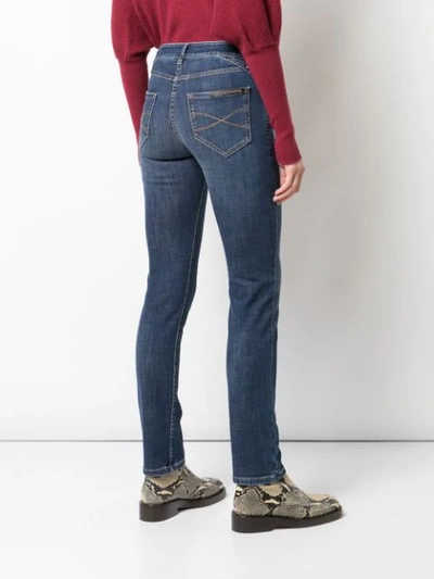 Shop Brunello Cucinelli High Waisted Skinny Denim Jeans In Blue