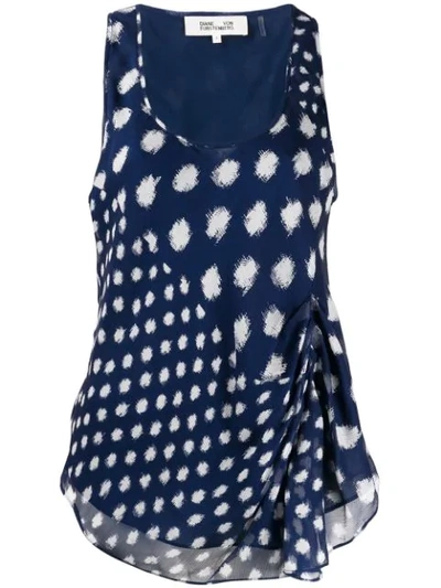 Shop Diane Von Furstenberg Dotted Tank Top In Blue