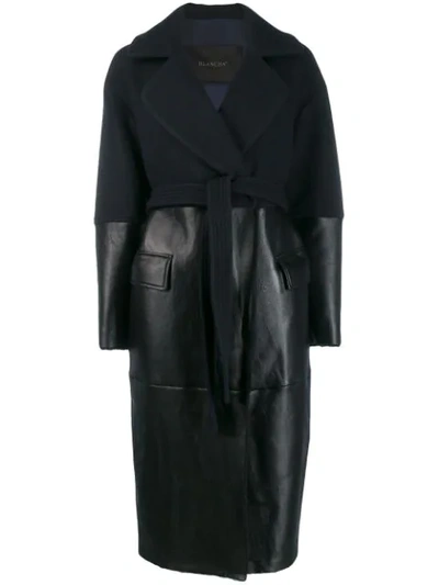 Shop Blancha Panelled Trench Coat In Blue
