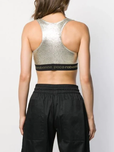 Shop Paco Rabanne Sparkle Detail Tank Top In M042 Silver Gold