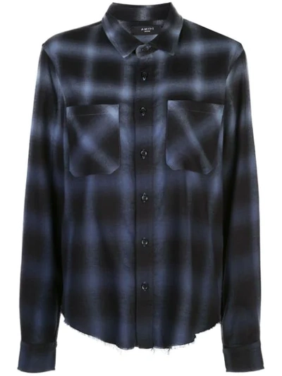 Shop Amiri Plaid Shirt In Blue ,black