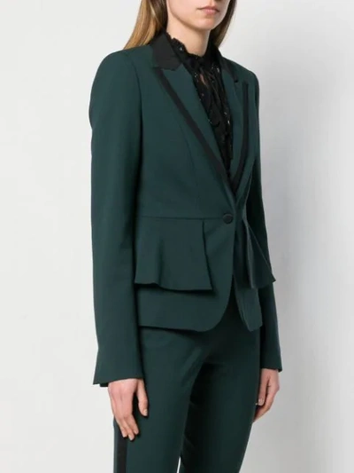 Shop Karl Lagerfeld Layered Peplum Blazer In Green