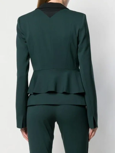 Shop Karl Lagerfeld Layered Peplum Blazer In Green