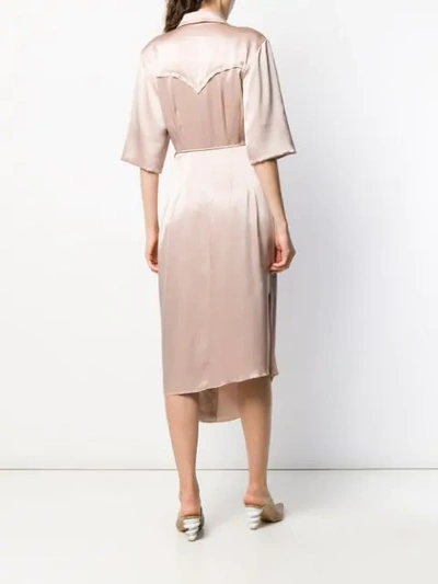 Shop Nanushka Lais Draped Front Satin Dress In Neutrals