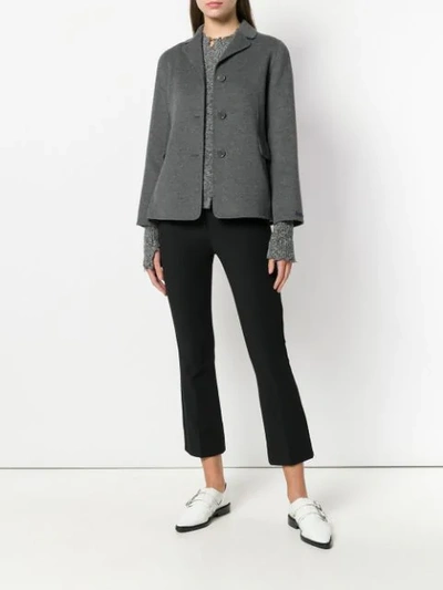 Shop Max Mara 's  Buttoned Up Fitted Jacket - Grey