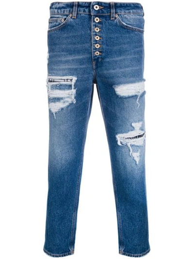 DONDUP RIPPED JEANS - 蓝色