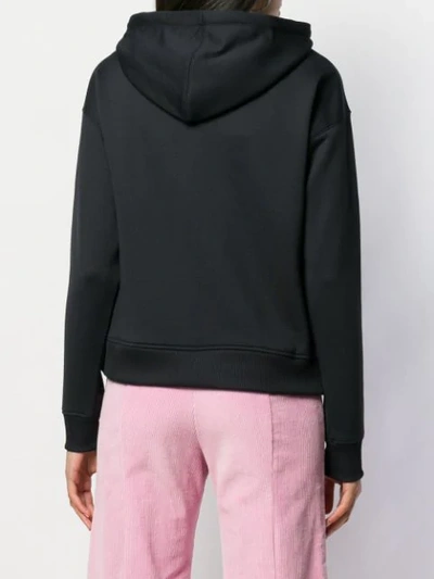Shop Kenzo Embroidered Logo Hoodie In Black