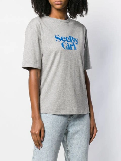 Shop See By Chloé 'seeby Girl' T-shirt In Grey
