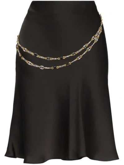 Shop Paco Rabanne Chain Belt Short Skirt In Black
