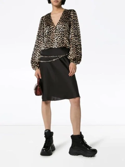 Shop Paco Rabanne Chain Belt Short Skirt In Black