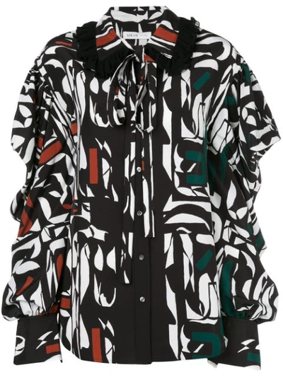 Shop Adeam Oversized Printed Blouse In Multicolour