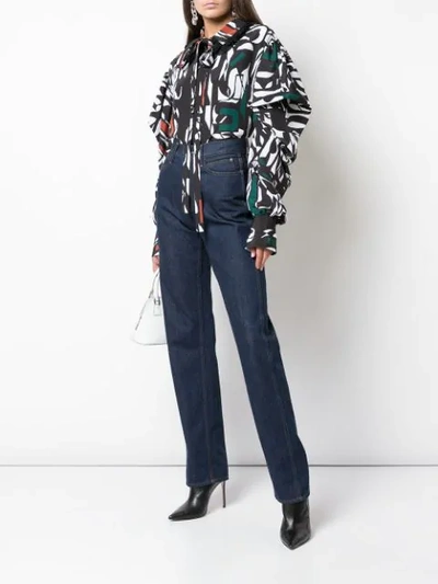 Shop Adeam Oversized Printed Blouse In Multicolour