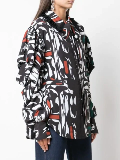 Shop Adeam Oversized Printed Blouse In Multicolour