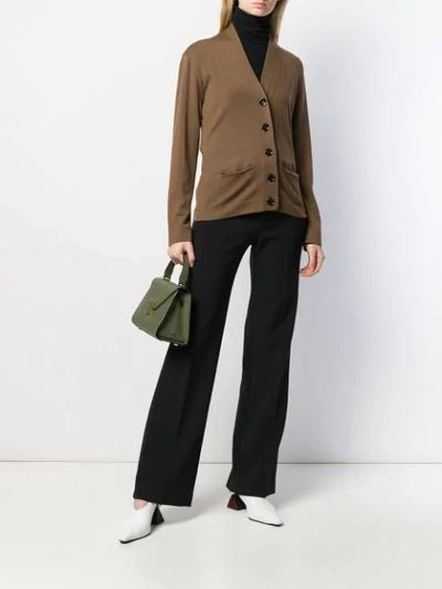 Shop Allude Fine Knit Cardigan In 44 Brown