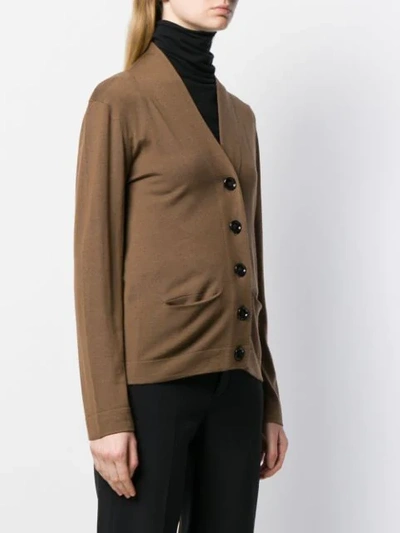 Shop Allude Fine Knit Cardigan In 44 Brown