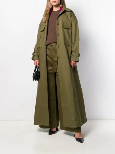 Shop Jacquemus Arles Oversized Trench In Green