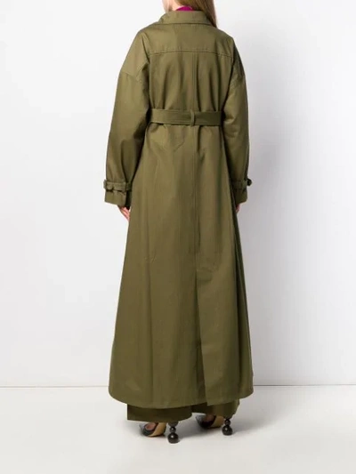 Shop Jacquemus Arles Oversized Trench In Green