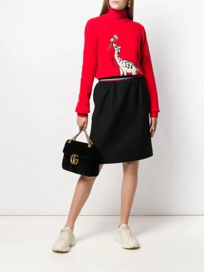 Shop Gucci Striped Mini Skirt In Black