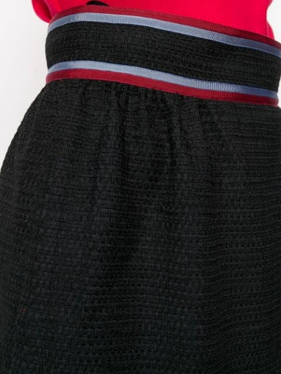 Shop Gucci Striped Mini Skirt In Black