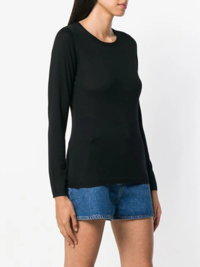 Shop Aspesi Slim Fit Knitted Top - Black