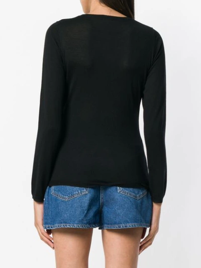 Shop Aspesi Slim Fit Knitted Top - Black