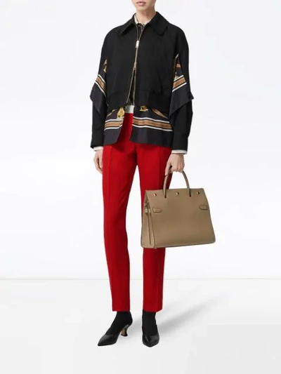 Shop Burberry Two-tone Wool Tailored Trousers In Red