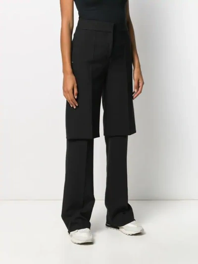 Shop Off-white Layered Tailored Trousers In Black