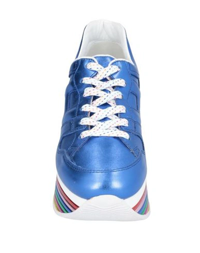 Shop Hogan Woman Sneakers Bright Blue Size 6 Soft Leather