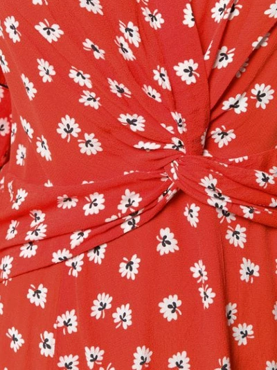 Shop Ganni Printed Twist Dress - Red