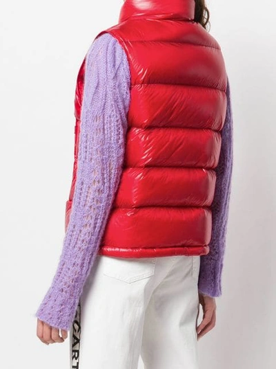 Shop Moncler 'helsinki' Daunenweste In Red