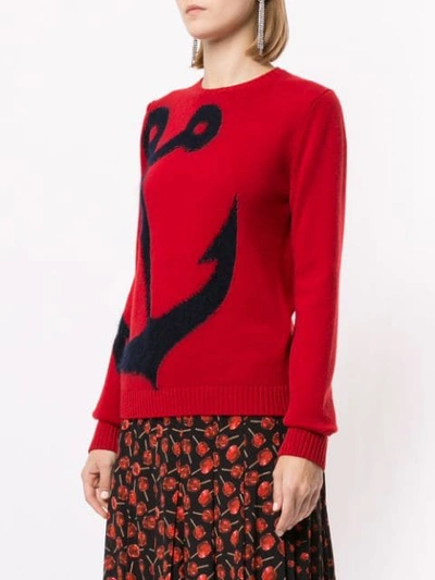 Shop N°21 Anchor Intarsia Jumper In Red