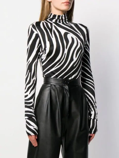 Shop Versace Zebra Print Body In A7008 F.do Nero + Stampa