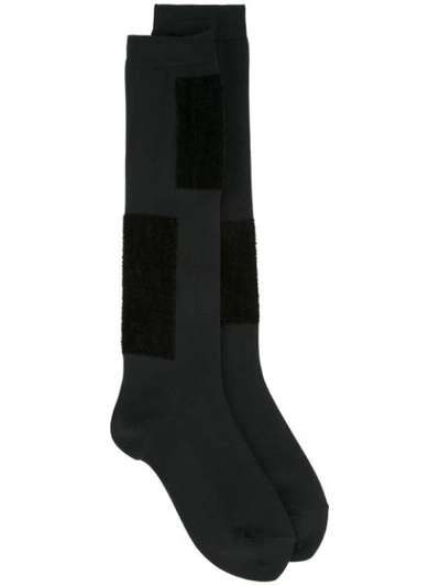 Shop Yohji Yamamoto Square Patch Socks - Black