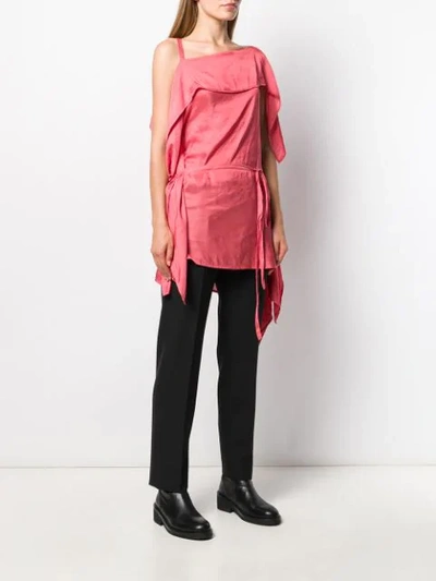 Shop Ann Demeulemeester Draped Detail Blouse In Pink
