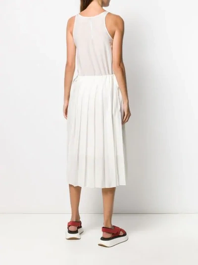 Shop Sara Lanzi Contrast Pleated Dress In White