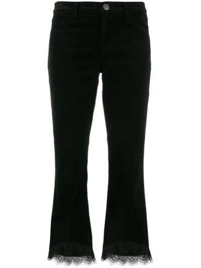 LACE DETAIL CROPPED-LENGTH TROUSERS