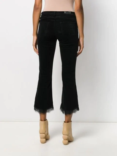 Shop J Brand Lace Detail Cropped-length Trousers In Black