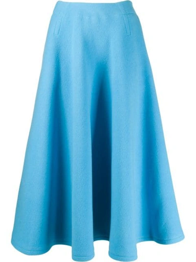 Shop Courrèges Flared Skirt In 410 Sky Blue