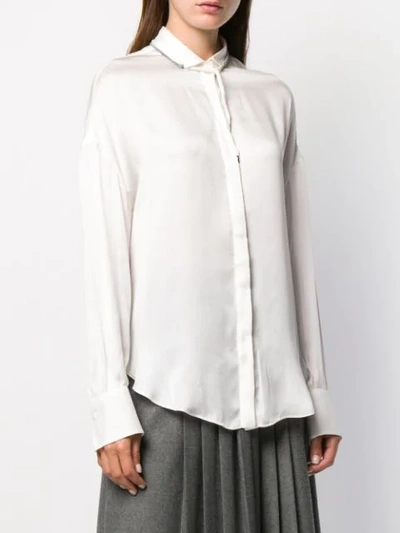 Shop Brunello Cucinelli Bead-embellished Shirt In White