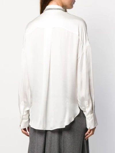 Shop Brunello Cucinelli Bead-embellished Shirt In White