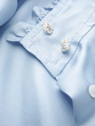 Shop Sandro Ruffled Long-sleeved Shirt In Blue