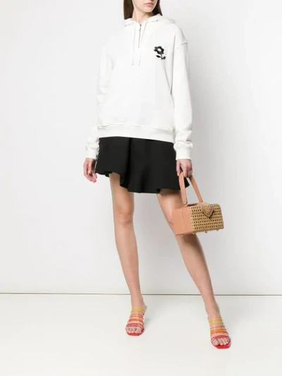 ALEXA CHUNG EMBROIDERED FLOWER HOODIE - 白色