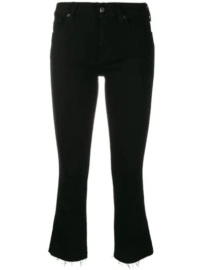 Shop 7 For All Mankind Cropped Flared Jeans In Black