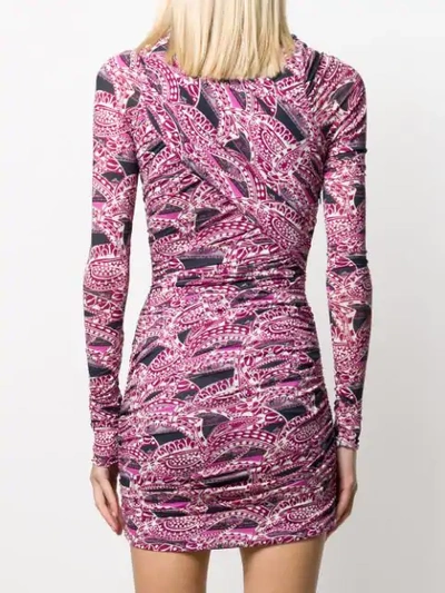 Shop Isabel Marant Printed Ruched Dress In Pink