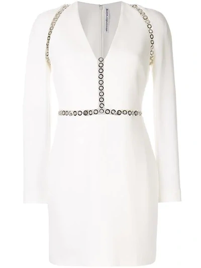 Shop Alexander Wang Long Sleeve Mini Dress In White