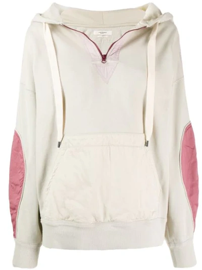 ISABEL MARANT ÉTOILE NANSYL CONTRASTING PANEL HOODIE - 大地色